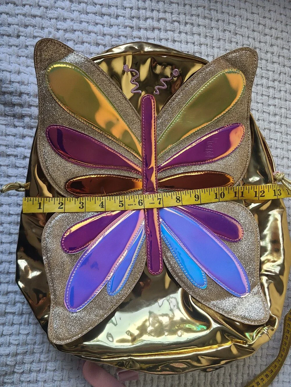 Crewcuts Gold Butterfly Accent Backpack - Gold, Purple, Pink
